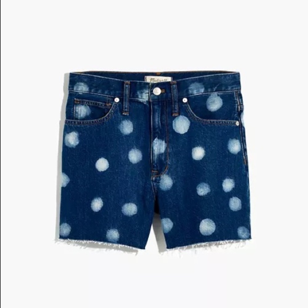 Madewell NWT The Perfect Vintage Jean Short: Polka Dot Edition Size 26 Highrise - Picture 4 of 16